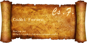 Csábi Ferenc névjegykártya