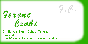 ferenc csabi business card