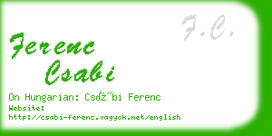 ferenc csabi business card